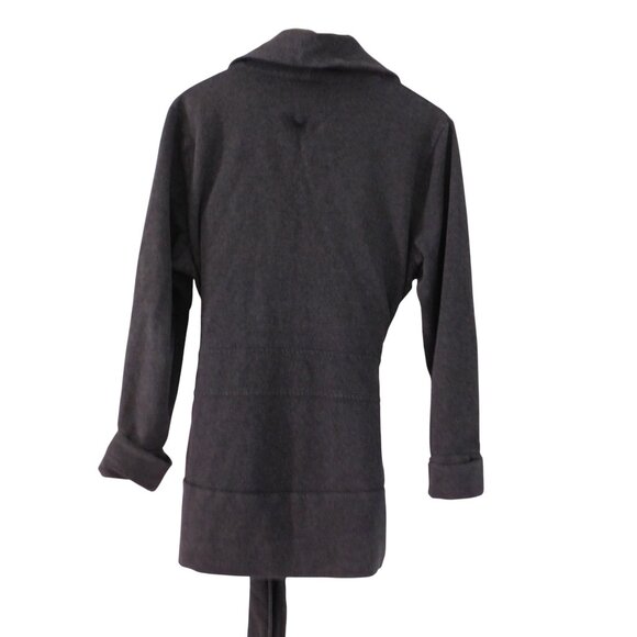 The North Face Womens Wrap Belted Cardigan Gray Waist Tie Size XL - Picture 6 of 7